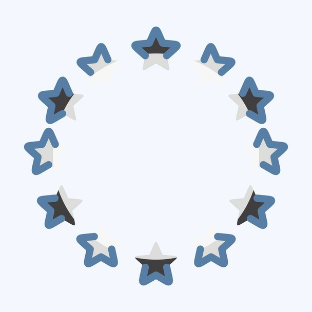 Ikoon EU sterren. gerelateerd aan Sterren symbool. doodle stijl. eenvoudig ontwerp bewerkbaar. eenvoudige illustratie. eenvoudige vectorpictogrammen - Vector, afbeelding