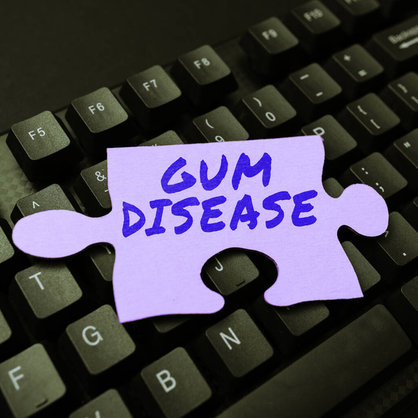 İlham veren Gum Hastalığı 'nı gösteren metin yumuşak dokuda iltihaplanma için kullanılan kelime: - Fotoğraf, Görsel