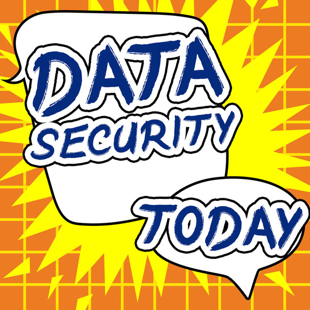 Leyenda conceptual Seguridad de datos, Idea de negocio Confidencialidad Cifrado de disco Copias de seguridad Password Shielding - Foto, imagen