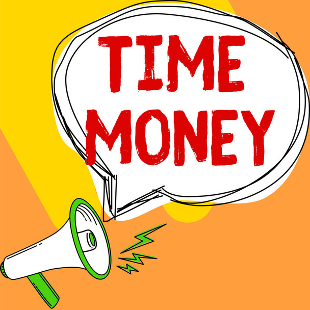 Inspiraatio osoittaa merkki Time Money, Internet Concept varat etukäteen takaisinmaksua tietyn ajan kuluessa - Valokuva, kuva