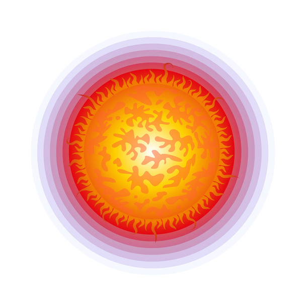 Composição isométrica da astrofísica com ícones científicos coloridos de néon na ilustração vetorial de fundo em branco - Vetor, Imagem
