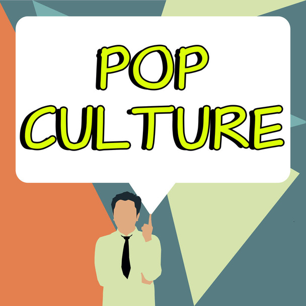 Rukopis Pop Culture, Slovo Napsáno na popisuje životní styl a vkus většiny převážně mladších lidí - Fotografie, Obrázek