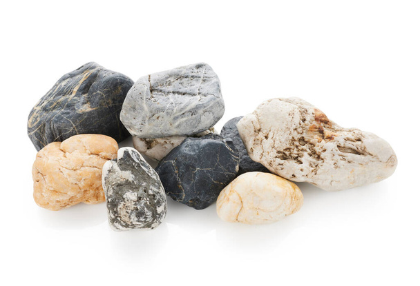 Spa stones isolated on white background. Zen still life arrangement - Photo, image