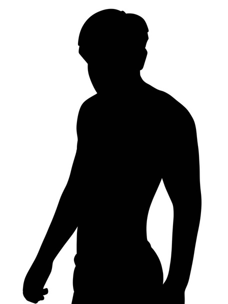 silueta de un hombre sobre un fondo blanco - Foto, imagen
