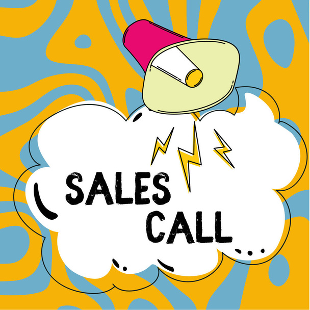 Inspiraatio osoittaa merkki Myynti Call, Business käsite puhelun myyntiedustaja yrityksen - Valokuva, kuva