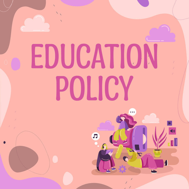 Koncepcionális felirat Oktatáspolitika, Üzleti koncepció tanítási és tanulási módszerekkel foglalkozó tanulmányi terület - Fotó, kép