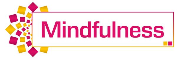 Mindfulness text written over pink yellow background. - Photo, Image