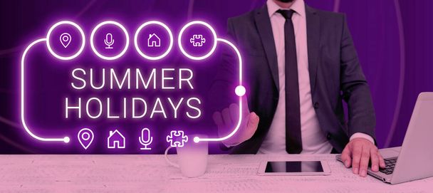 Testo didascalia che presenta Vacanze estive, Business concept Vacanze durante la stagione estiva Vacanze scolastiche o pausa - Foto, immagini