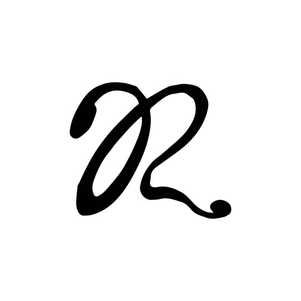 Hand write JR letter logo design vector - Vector, Image