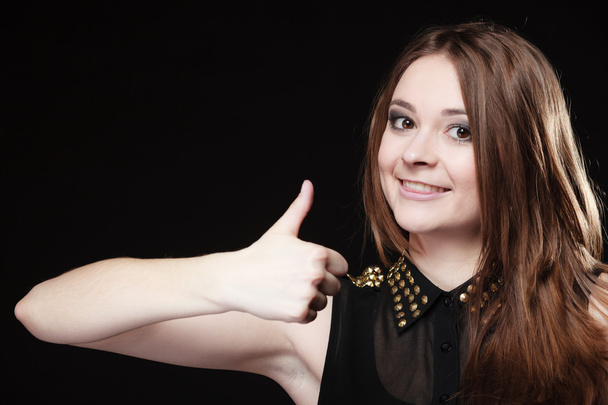 Teen girl giving thumb up - Zdjęcie, obraz