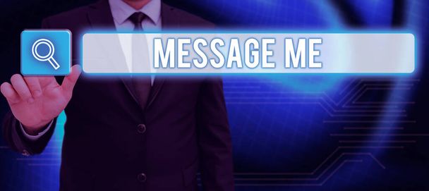 Kézírás sms Me, Business showcase Megkérni valakit, hogy küldjön egy rövid szöveget egy mobileszközről - Fotó, kép