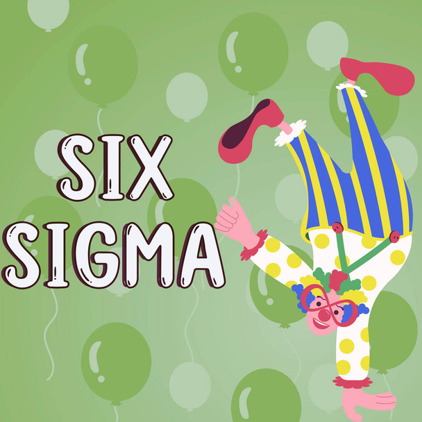 Zarejestruj wyświetlanie Six Sigma, Internet Concept technik zarządzania w celu poprawy procesów biznesowych - Zdjęcie, obraz