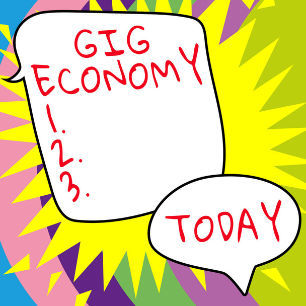 Wyświetlacz koncepcyjny Gig Economy, Business idea free market system, w którym tymczasowe pozycje są wspólne - Zdjęcie, obraz