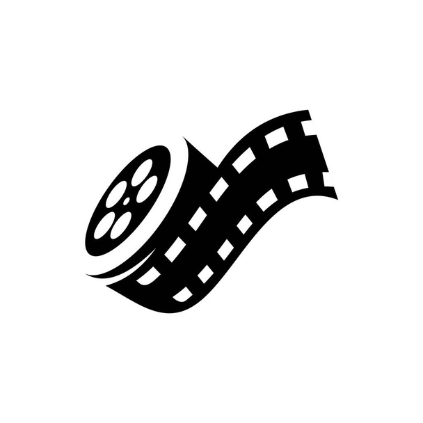 cinema logo vector, roll film vector on white background - Vector, Image