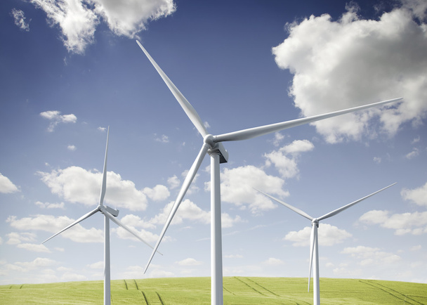 Ветряные турбины, генерирующие электричество
 - Фото, изображение