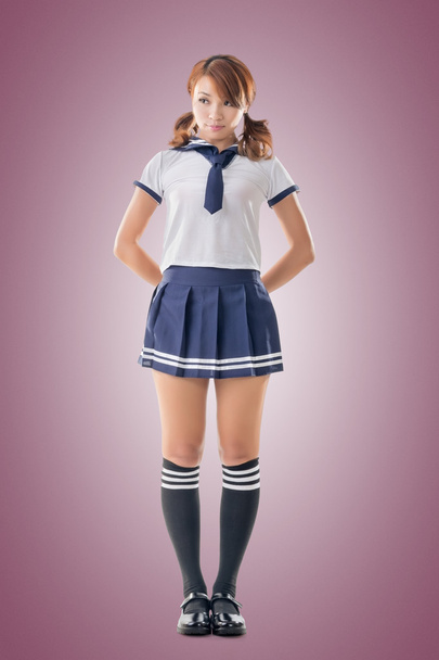 Japanese style school girl in sailor suit - Fotografie, Obrázek