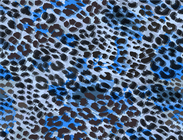 Modello di pelle animale completo senza cuciture del ghepardo del leopardo. Stampa in tessuto blu. Adatto per uso moda. Illustrazione vettoriale. - Vettoriali, immagini