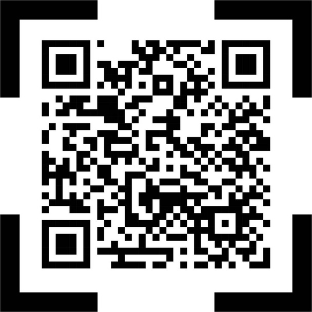 Vector QR code sample for smartphone scanning isolated on white background. - Vector, Image