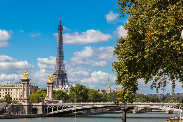 Torre Eiffel y puente Alexandre III
 - Foto, imagen