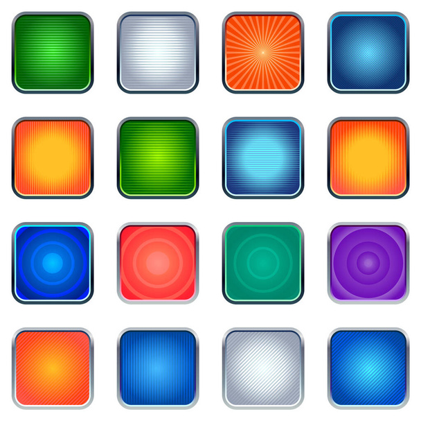 mattierte farbige leere Web-Tasten auf weißem Hintergrund - Vektor, Bild