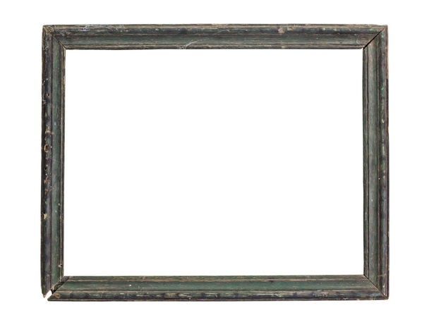 Винтажная рамка деревянная и старая, белый фон, обрезка п
 - Фото, изображение