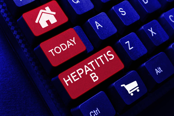 Schriftzeichen Hepatitis B, schwere Form der viralen Hepatitis, die im infizierten Blut übertragen wird - Foto, Bild