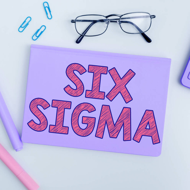 Käsin kirjoittaminen merkki Six Sigma, Concept merkitys hallinnan tekniikoita parantaa liiketoimintaprosesseja - Valokuva, kuva