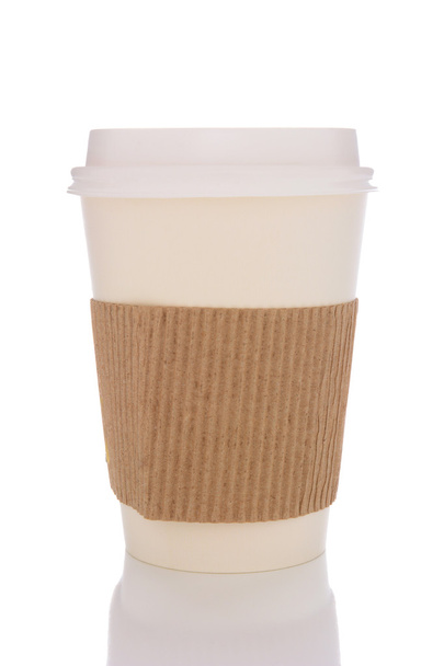 Tasse à café avec protecteur en carton
 - Photo, image