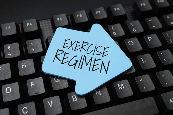 Text sign showing Exercise Regimen, Business concept move body energetically in order to get fit and healthy - Photo, Image