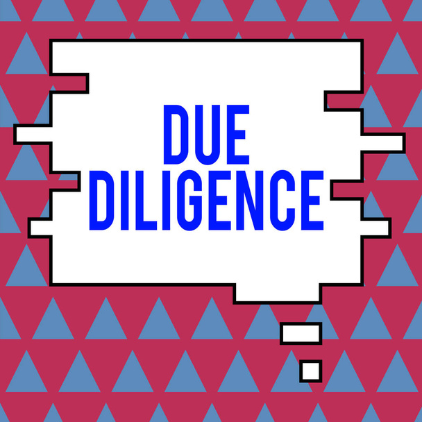 Käsitteellinen kuvateksti due diligence, liiketoimintakonsepti välttää vahingoittamasta muuta liikeomaisuutta sopimuksen vuoksi - Valokuva, kuva