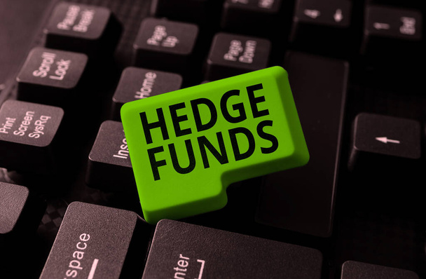Legenda conceitual Hedge Funds, abordagem empresarial basicamente um nome extravagante para uma parceria de investimento alternativo - Foto, Imagem