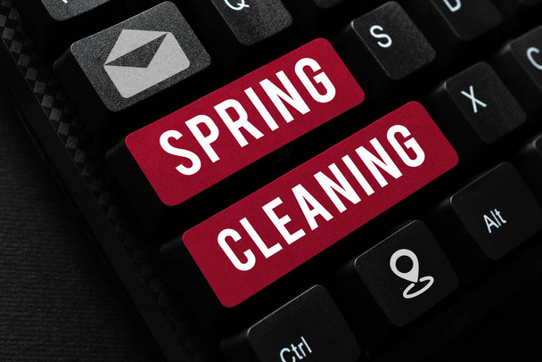 Вивіска, що відображає весняне прибирання, практика ретельного прибирання будинку навесні
 - Фото, зображення