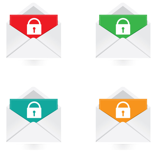 Vector - Set of colorful note with lock icon - Vektor, kép