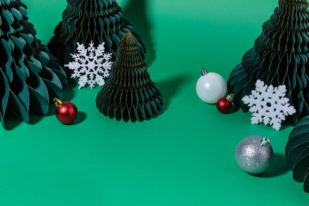 christmas decorations and display background - Фото, изображение