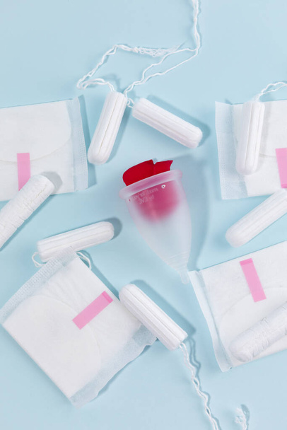 woman menstrual products, menstrual supplies - Фото, зображення