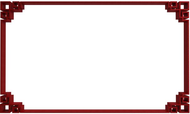 Frame element banner goud Rood roze kleur abstract retro patroon sjabloon grafisch ontwerp vierkant symbool decoratie ornament gelukkig Chinees nieuwjaar dierenriem cultuur religie aziatische luxe .3d renderen - Foto, afbeelding
