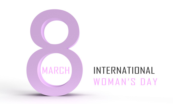 8 eight text font pink purple violet color symbol  march month woman day female lady girl her mother  international country celebration festival spring season beautiful greeting happy holiday concept  - Foto, imagen