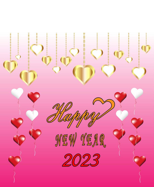  2023 Happy New Year Background Design. Carte de voeux, bannière, affiche. Illustration vectorielle. - Vecteur, image