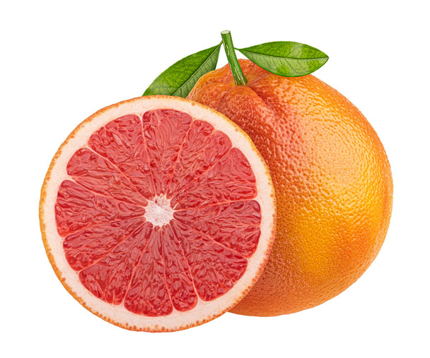 Grapefruit geïsoleerd op witte achtergrond met knippad, volle velddiepte - Foto, afbeelding