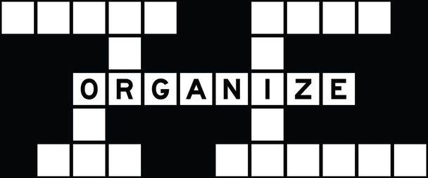 Alphabet letter in word organize on crossword puzzle background - Vector, Image