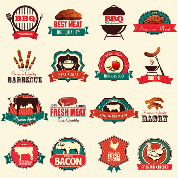 Barbecue icons - Vector, Image