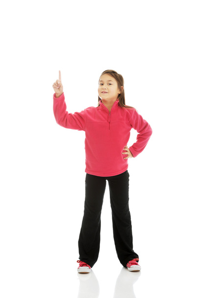 Little girl pointing up - Photo, image