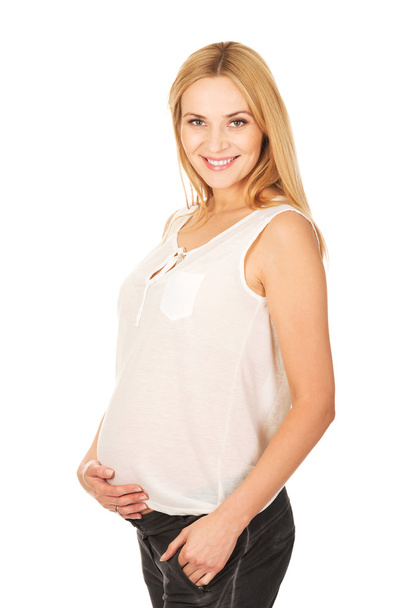 Happy pregnant woman - Фото, зображення