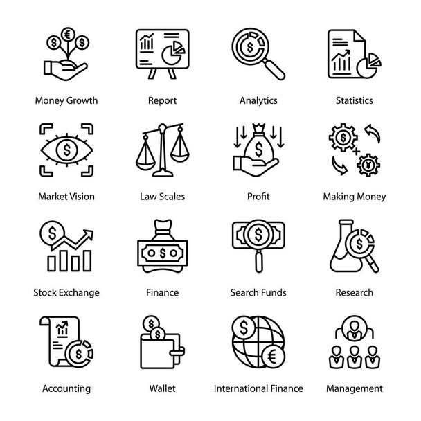 Money Growth, Report, Analytics, Statistics, Stock Exchange, Finance, Search Funds, Research, International Finance, Management, Market Vision,  Outline Icons - Stroked, Vectors - Vector, Image