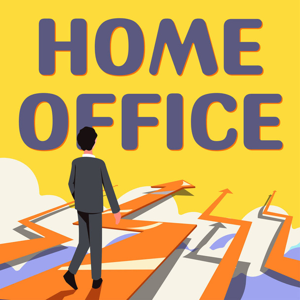 Inspiração mostrando sinal Home Office, espaço de visão geral de negócios designado em uma residência de pessoas para negócios oficiais - Foto, Imagem