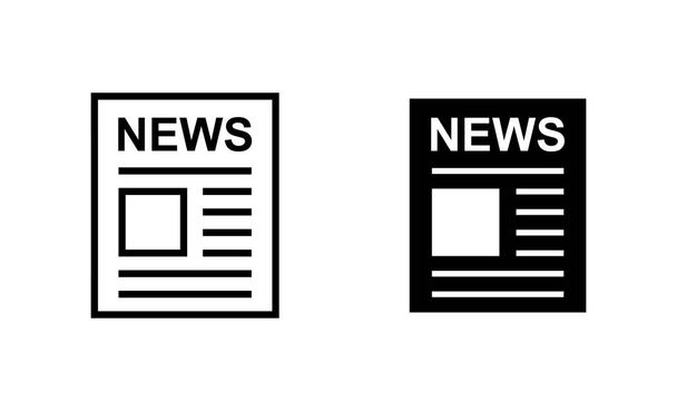Εικονίδια εφημερίδας έτοιμα. ειδησεογραφικό σήμα και σύμβολο - Διάνυσμα, εικόνα