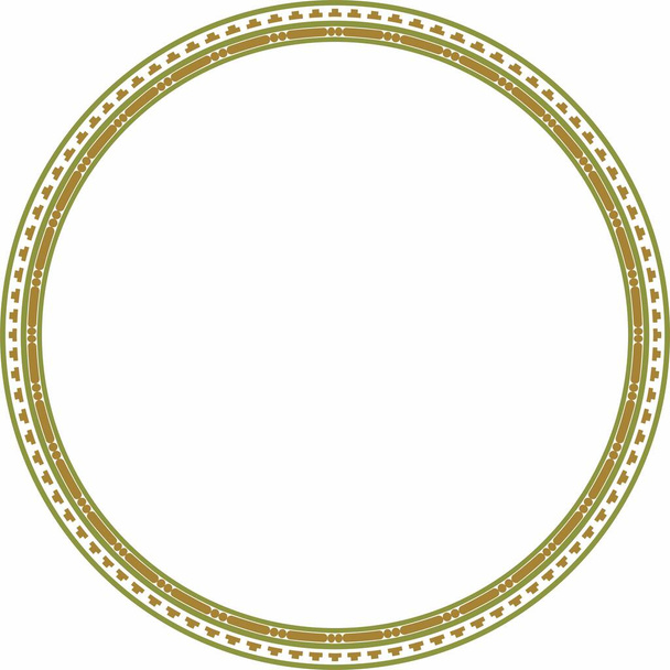 Διάνυσμα στρογγυλό χρώμα απρόσκοπτη κλασική βυζαντινό στολίδι. Άπειρος κύκλος, σύνορα, πλαίσιο Αρχαία Ελλάδα, Ανατολική Ρωμαϊκή Αυτοκρατορία. Διακόσμηση της Ρωσικής Ορθόδοξης Εκκλησίας - Διάνυσμα, εικόνα