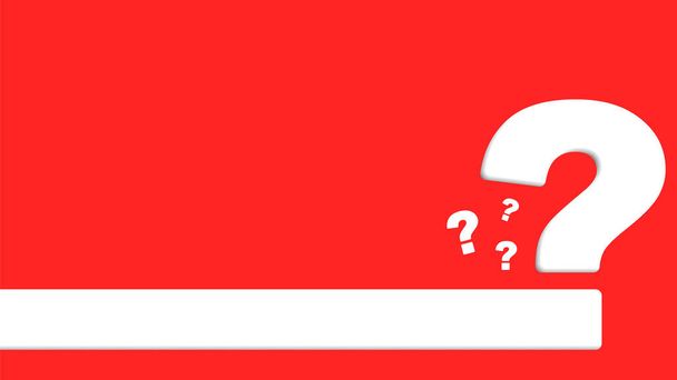 vector illustration of question mark on panoramic red background - Vector, Image