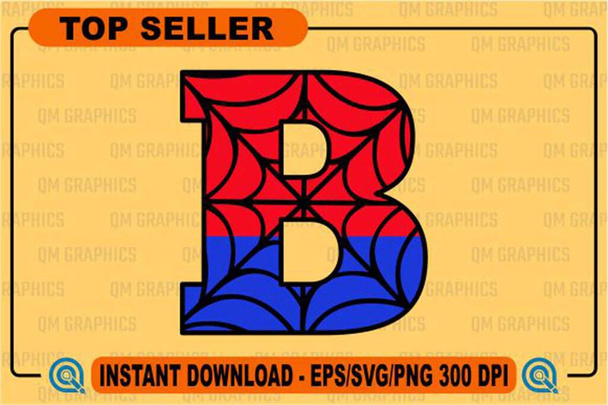 スパイダーマンスタイル｜アルファベット文字と数字のスーパーヒーローパターン - ベクター画像