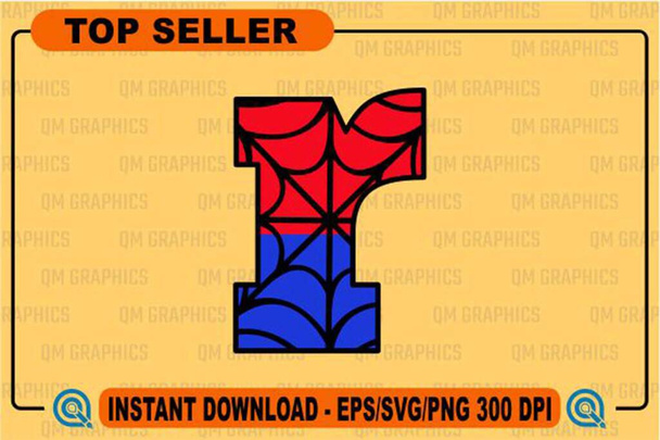 Spiderman Style Superhero Pattern σε αλφάβητο γράμματα & αριθμούς - Διάνυσμα, εικόνα